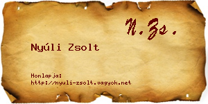 Nyúli Zsolt névjegykártya